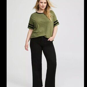 NWT Super Soft Slub Boat Neck‎ Elbow Sleeve Varsity Tee